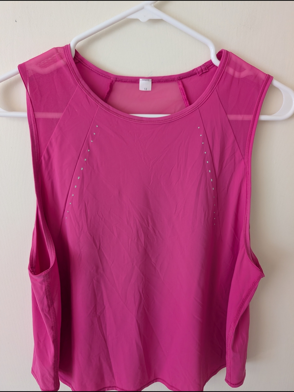 lululemon athletics Womens 12 Sculpt Cropped Tank Top Sonic Pink Activewear - Picture 3 of 7